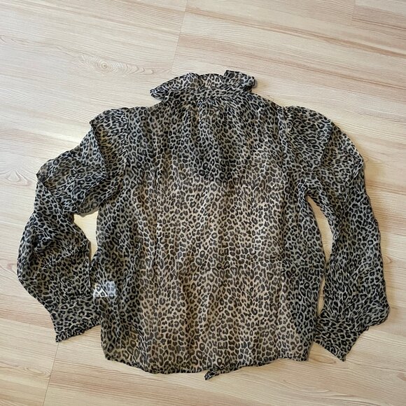 J.Crew ruffle leopard print blouse, 0 - Picture 3 of 7